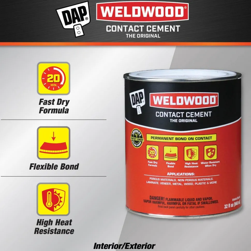 Contact Adhesive Glue: 32 oz Can, Tan
