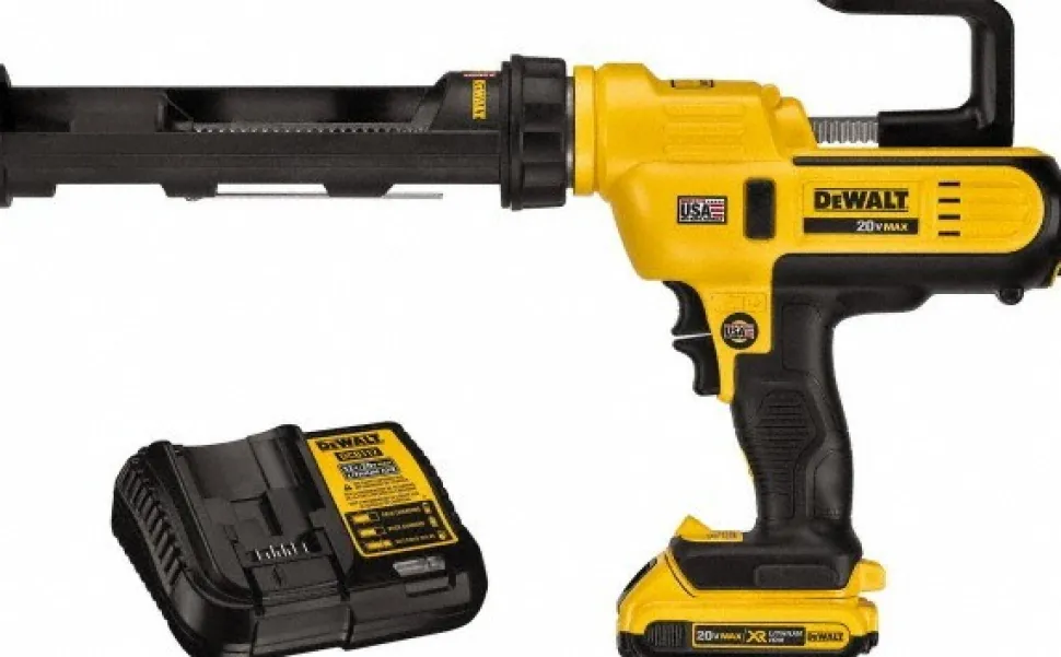 Cordless Caulk & Adhesive Gun: 10 oz, Half Barrel Frame