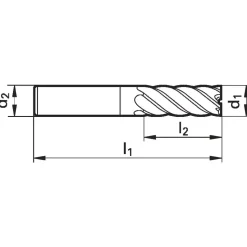 Corner Chamfer End Mill: 1/2" Dia, 1" LOC, 6 Flute, 0.0060" Chamfer Width, Solid Carbide