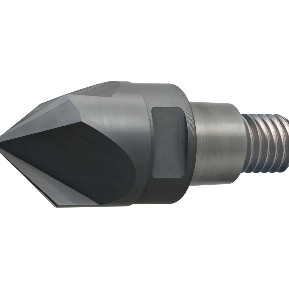 Corner Radius & Corner Chamfer End Mill Heads: Mill Diameter (mm): 19.05; Mill Diameter (Inch): 3/4; Chamfer Width (mm): 8.76; Chamfer Width (Decimal Inch): 0.345