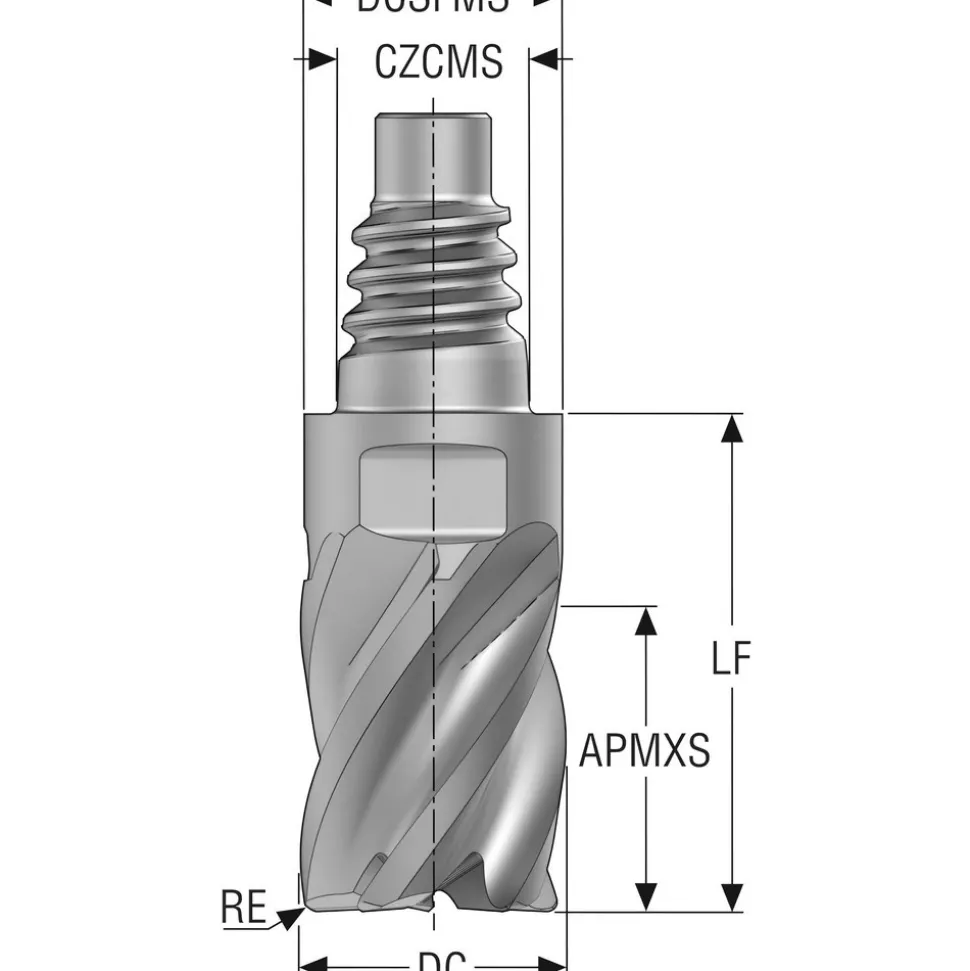Corner Radius & Corner Chamfer End Mill Heads: Mill Diameter (Inch): 5/8