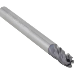 Corner Radius End Mill: 1/4" Dia, 1/2" LOC, 0.0200" Corner Radius, 4 Flute, Solid Carbide