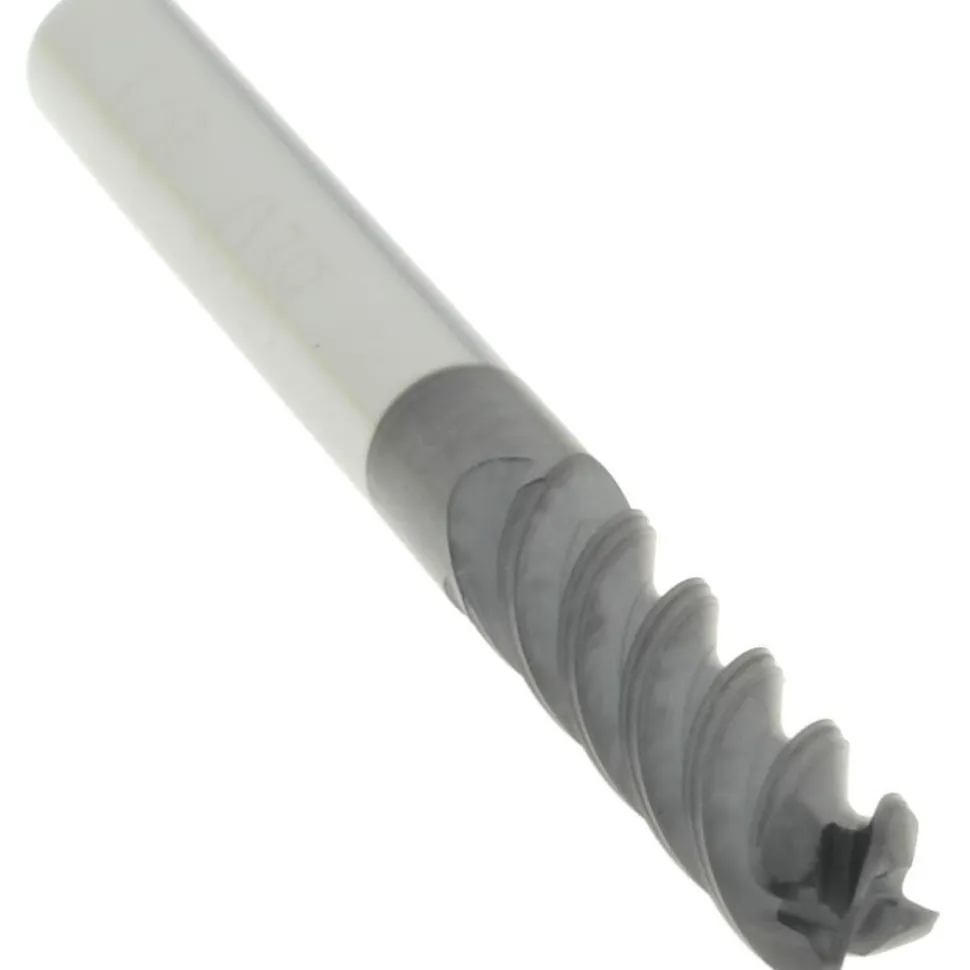 Corner Radius End Mill: 1/8" Dia, 1/2" LOC, 0.0300" Corner Radius, 4 Flute, Solid Carbide