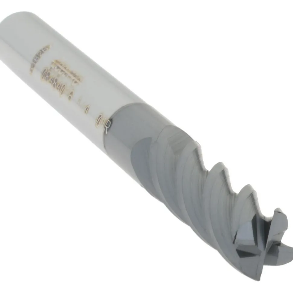 Corner Radius End Mill: 1/4" Dia, 3/4" LOC, 0.0100" Corner Radius, 4 Flute, Solid Carbide