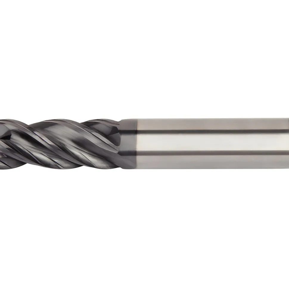 Corner Radius End Mill: 1/2" Dia, 1" LOC, 0.0300" Corner Radius, 4 Flute, Solid Carbide