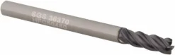 Corner Radius End Mill: 1/8" Dia, 3/8" LOC, 0.0100" Corner Radius, 4 Flute, Solid Carbide
