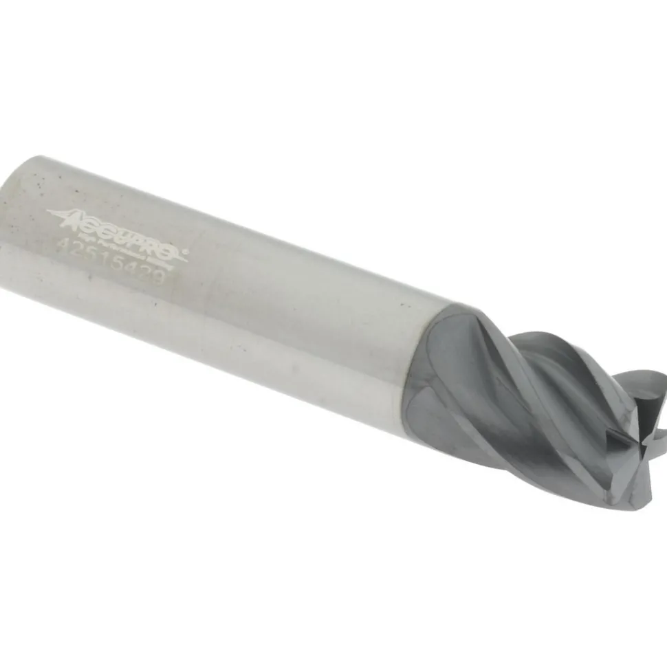 Corner Radius End Mill: 1/2" Dia, 5/8" LOC, 0.0300" Corner Radius, 5 Flute, Solid Carbide