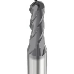 C-Series Ball End Mill: 1/16" Dia, 1/4" LOC, 4 Flute, Solid Carbide