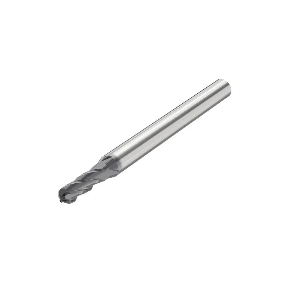 C-Series Ball End Mill: 1/16" Dia, 1/4" LOC, 4 Flute, Solid Carbide