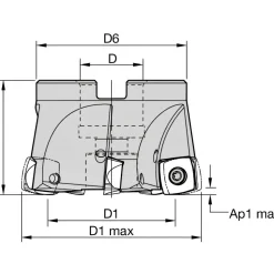 2-1/2" Cut Dia, 1" Arbor Hole Dia, Indexable Square-Shoulder Face Mill