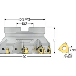 4" Cut Dia, 1-1/2" Arbor Hole Dia, 0.295" Max Depth, Indexable Square-Shoulder Face Mill