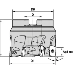 2-1/2" Cut Dia, 3/4" Arbor Hole Dia, 0.389" Max Depth, Indexable Square-Shoulder Face Mill