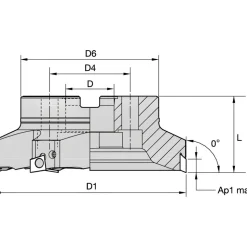 2-1/2" Cut Dia, 3/4" Arbor Hole Dia, 0.394" Max Depth, Indexable Square-Shoulder Face Mill