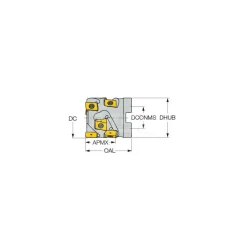 2" Cut Dia, 1" Arbor Hole Dia, 1.87" Max Depth, Indexable Square-Shoulder Face Mill