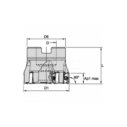 1-1/2" Cut Dia, 1/2" Arbor Hole Dia, 11mm Max Depth, Indexable Square-Shoulder Face Mill