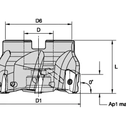 2-1/2" Cut Dia, 3/4" Arbor Hole Dia, 14.22mm Max Depth, Indexable Square-Shoulder Face Mill