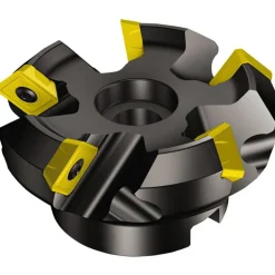 5" Cut Dia, 1-1/2" Arbor Hole, 0.24" Max Depth of Cut, 45° Indexable Chamfer & Angle Face Mill