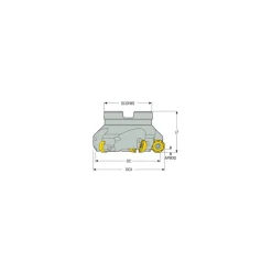 3.15" Cut Dia, 1" Arbor Hole, 0.138" Max Depth of Cut, 43° Indexable Chamfer & Angle Face Mill