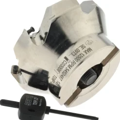 3.15" Cut Dia, 1" Arbor Hole, 0.18" Max Depth of Cut, 45° Indexable Chamfer & Angle Face Mill