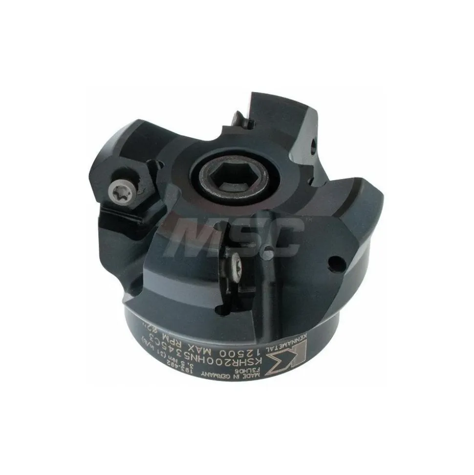2" Cut Dia, 3/4" Arbor Hole, 4.51mm Max Depth of Cut, 45° Indexable Chamfer & Angle Face Mill