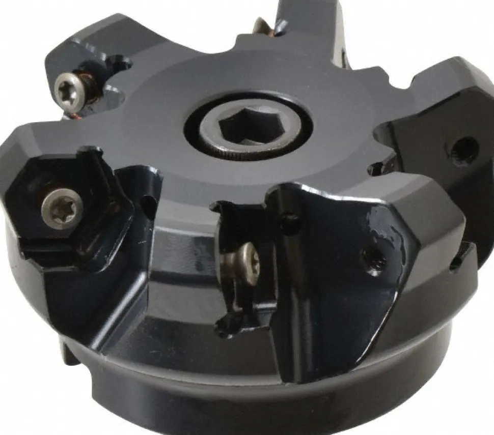 2-1/2" Cut Dia, 3/4" Arbor Hole, 4.51mm Max Depth of Cut, 45° Indexable Chamfer & Angle Face Mill