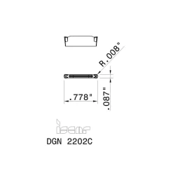 Cutoff Insert: DGN2202C IC908, Carbide, 2.20 mm Cutting Width, 0.0866" Cutting Width