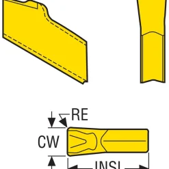 Cutoff Insert: 150.10-3N-14 CP600, Carbide, 0.1220" Cutting Width