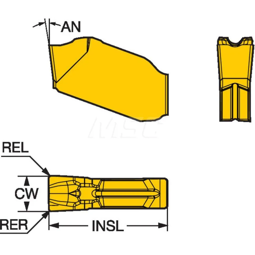 Cutoff Insert: QDNG0300-0002-CM 1135, Carbide, 3.00 mm Cutting Width, 0.1181" Cutting Width