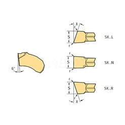Cutoff Insert: SX-3E300N02-CE4 WSM33S, Carbide, 3.00 mm Cutting Width, 0.1181" Cutting Width