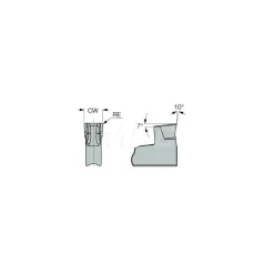 Cutoff Insert: TAGN3A IC20, Carbide, 3.05 mm Cutting Width, 0.1200" Cutting Width
