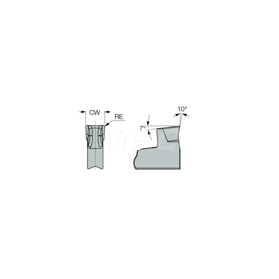 Cutoff Insert: TAGN3A IC20, Carbide, 3.05 mm Cutting Width, 0.1200" Cutting Width