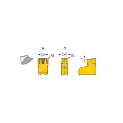 Cutoff Insert: TAG-N3C IC807, Carbide, 3.05 mm Cutting Width, 0.1200" Cutting Width