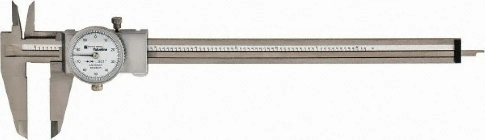Dial Caliper: 8", 0.001000" Graduation, 0.1000" per Revolution, 0.001" Accuracy