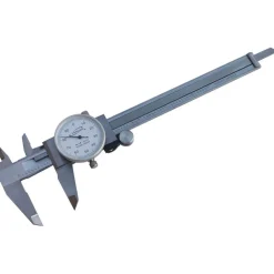 Dial Caliper: 6", 0.001000" Graduation, 0.1000" per Revolution, 0.0050" Accuracy, Stainless Steel Jaws