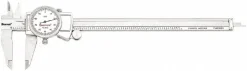 Dial Caliper: 8", 0.001000" Graduation, 0.1000" per Revolution, 0.0010" Accuracy, Stainless Steel Jaws