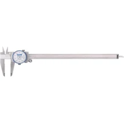 Dial Caliper: 12", 0.001000" Graduation, 0.1000" per Revolution, +/-0.0020" Accuracy, Stainless Steel Jaws