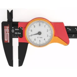 Dial Caliper: 150.00 mm, 0.10 mm Graduation, 10.00 mm per Revolution, Super Polymid Jaws