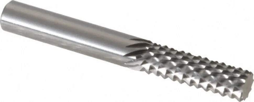 Diamond-Pattern Router Bit: 1/4" Dia, 3/4" LOC, 1/4" Shank Dia, Plain (No) End