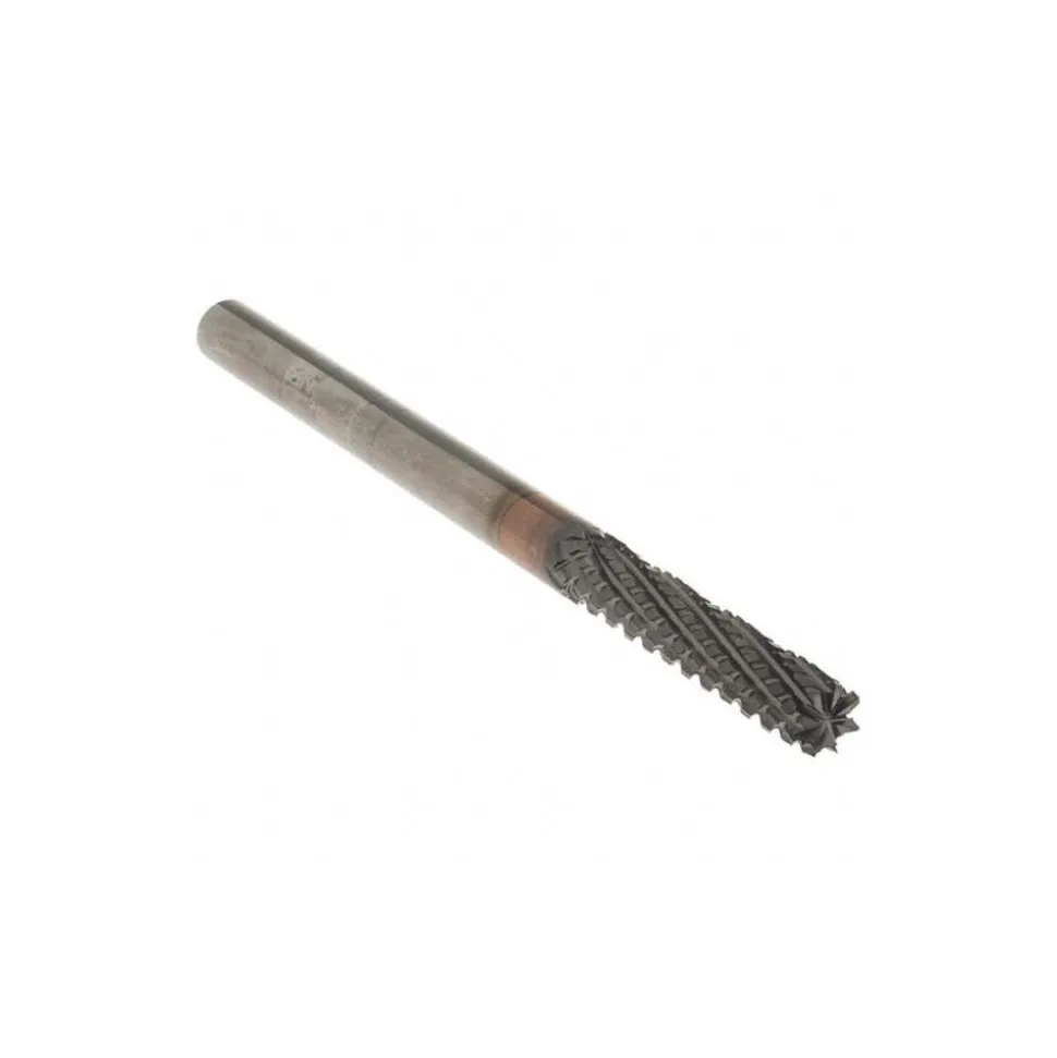 Diamond-Pattern Router Bit: 1/4" Dia, 1-1/4" LOC, 1/4" Shank Dia, Burr End