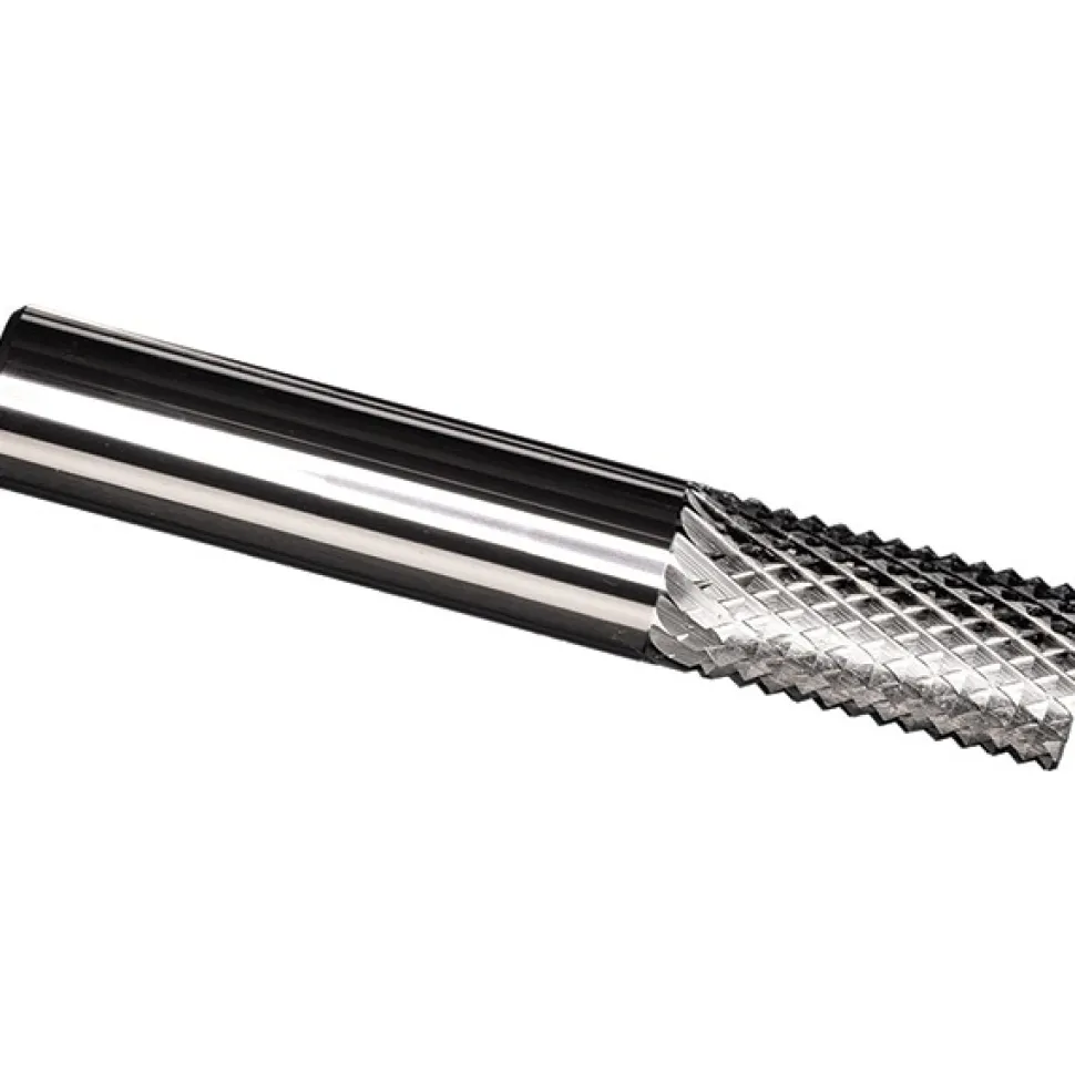 Diamond-Pattern Router Bit: 1/4" Dia, 1" LOC, 1/4" Shank Dia, Plain (No) End