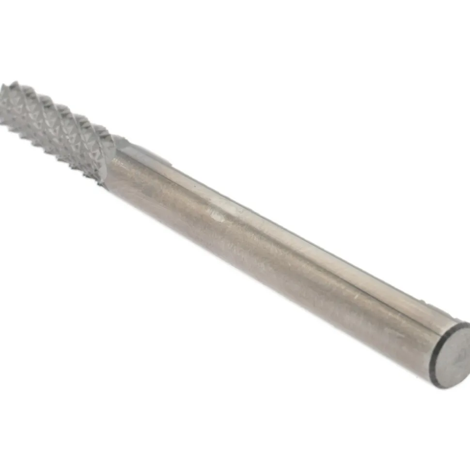 Diamond-Pattern Router Bit: 1/4" Dia, 1" LOC, 1/4" Shank Dia, Burr End