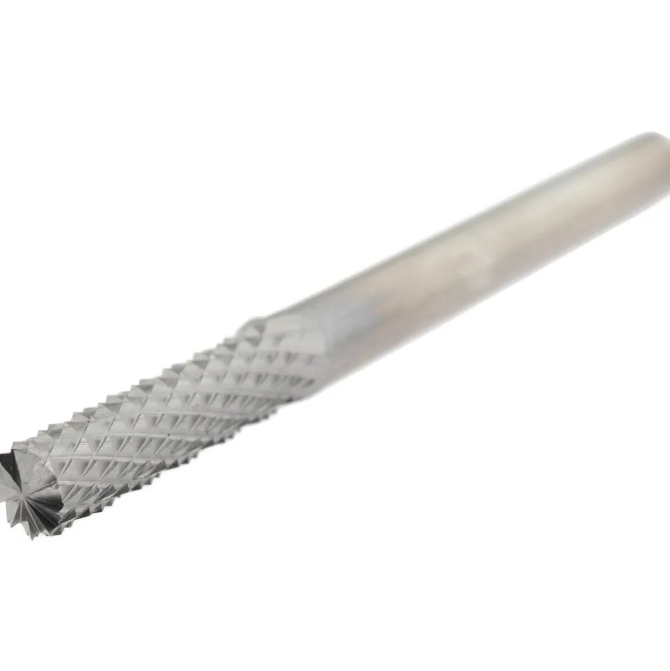 Diamond-Pattern Router Bit: 1/4" Dia, 1" LOC, 1/4" Shank Dia, Burr End