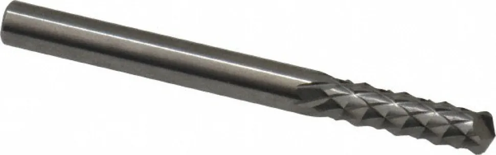 Diamond-Pattern Router Bit: 3/16" Dia, 5/8" LOC, 3/16" Shank Dia, Drill Point End
