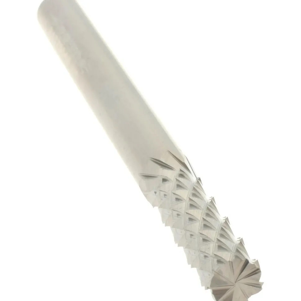 Diamond-Pattern Router Bit: 1/4" Dia, 1" LOC, 1/4" Shank Dia, Burr End