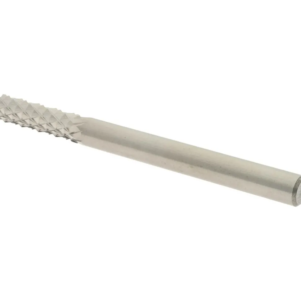 Diamond-Pattern Router Bit: 1/4" Dia, 1" LOC, 1/4" Shank Dia, Burr End