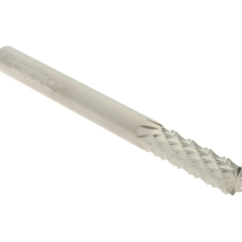 Diamond-Pattern Router Bit: 1/4" Dia, 1" LOC, 1/4" Shank Dia, Burr End
