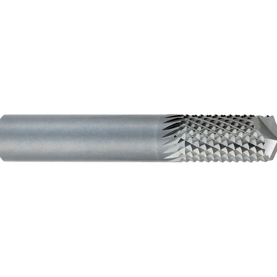 Diamond-Pattern Router Bit: 1/2" Dia, 1" LOC, 1/2" Shank Dia, Drill Point End