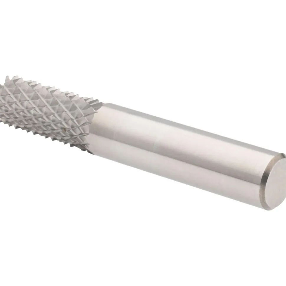 Diamond-Pattern Router Bit: 1/2" Dia, 1" LOC, 1/2" Shank Dia, Burr End