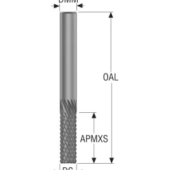 Diamond-Pattern Router Bit: 1/2" Dia, 1-1/2" LOC, 1/2" Shank Dia, End Mill End