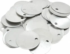 1-1/2" Dia, Round, Aluminum Blank Metal Tag